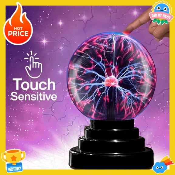 3 Inch Battery Or USB Powered Magic Plasma Ball Lamp - Touch Sensitive Interactive Plasma Lamp Nebula Sphere Globe, Science Educational Gift For Decorations/Parties/Bedroom
