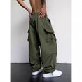 thumbnail image 4 of Summer Cargo Pants Men Oversized Pocket Casual Pants Men Japanese Streetwear Hip-hop Loose Wide Leg Pants Mens Thin Trousers, 4 of 5