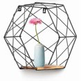 thumbnail image 1 of Set Of 3 Made Of Wood And Metal Hexagon Wall Shelf Hanging Shelf Floating Shelf Bathroom Shelf Decorative Shelves With Boards, For Kitchen Shelf, Bath, 1 of 5