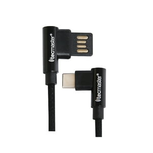 Tecmaster Tm-Cb-Tc90Bk Cable Usb-A / Usb-C Reversible En Forma De L 2.4A