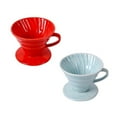 thumbnail image 4 of 1pc Ceramic Cone Shape Design Coffee Filter Cup Coffeepot Handmade Coffee Maker for Home Office (Sky-blue for 1-2 People Use), 4 of 6