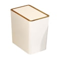 thumbnail image 3 of Bote de basura estrecho, bote de basura para baño con tapas, contenedor de basura de diseño Simple, tipo prensa, papelera para entrada y dormitorio 12L Blanco Macarena Papelera de baño, 3 of 8