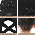 thumbnail image 4 of Casquette de Baseball pour Femmes avec Queue de Cheval Croisée, Séchage Rapide, en Maille, avec Trou pour Queue de Cheval, Ajustable, pour Voyage d'Été, 4 of 6