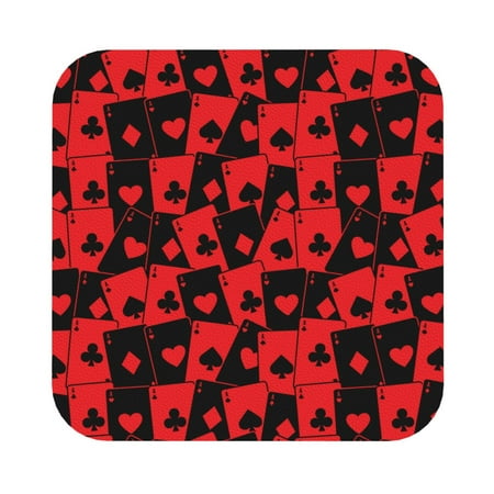 

Lukts Playing Cards Leather Drinks Coasters Set of 4 Suitable or Drinks Furniture Protection and Easy Clean up
