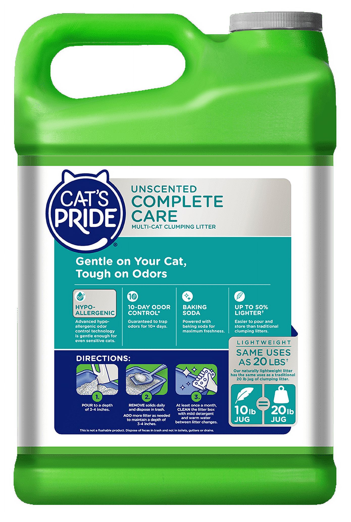 Cat's Pride Complete Care Unscented Hypoallergenic Multi-Cat Clumping Litter, 10 lb Jug - image 3 of 9