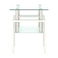 thumbnail image 4 of Xukmct 1 Pack Tempered Glass Tabletop Coffee Table with Open Shelf, End Table for Living Room, Office, White, 4 of 7