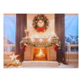 thumbnail image 1 of Christmas Backdrop Window and Fireplace Family Portrait Photo Booth Backdrop, 1 of 9