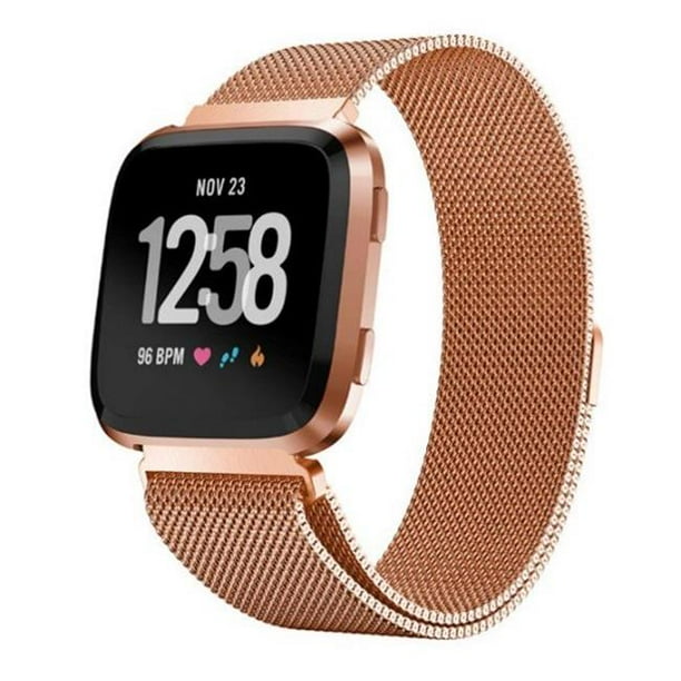 Fitbit versa rose gold stainless steel band sale