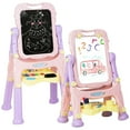 thumbnail image 1 of Gymax Chevalet Réglable en Hauteur pour Enfants Chevalet d'Art Double Face Violet Maison, 1 of 9