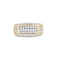 thumbnail image 2 of 10kt Yellow Gold Mens Round Diamond Rectangle Band Ring 1 Cttw, 2 of 4