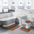 thumbnail image 6 of Colored Stripes Bathroom Rugs Set Mexico Style Abstract Modern Art Non Slip Absorbent Soft Bath Mats 3 Piece Set with Bathroom Rug, U-Shaped Floor Mat, Toilet Seat Cover Small Size, 6 of 9