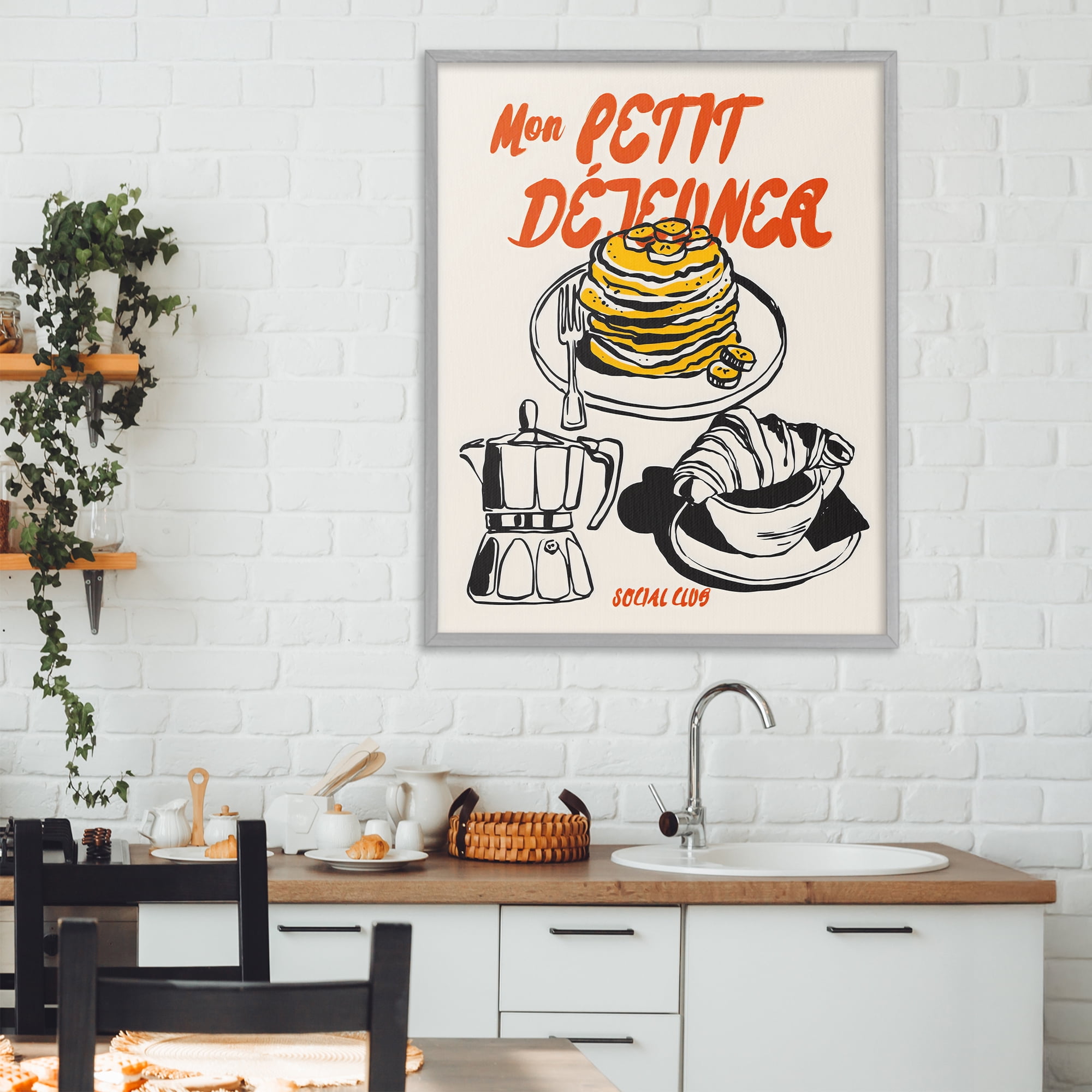 Stupell Industries My Breakfast Pancakes Spread Gray Framed Giclee Art, design by The Prints Vibe