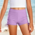 thumbnail image 7 of Lullu Girls Swim Shorts Solid Basic Quick Drying Stretch Swim Trunks Swimwear, Sizes 5-14, 7 of 7