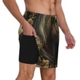 thumbnail image 2 of Fotbe Palatial Gold Pattern Horse Traje de Baño para Hombre – Shorts de Natación de Secado Rápido con Forro y Bolsillos-X-Large, 2 of 6