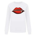 thumbnail image 4 of 2023 Chandail de Mode pour Femmes Rabais de 50 % Liquidation Mode pour Dames Fermeture Éclair Lèvres Imprimé Graphique Manche Col Rond Chandail, 4 of 8