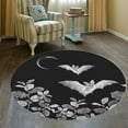 thumbnail image 4 of LaModaHome Rounded Rug Gothic Bats DesignNon-Slip Rug Washable Mat Child Stain Resistant Living Room Kitchen Carpet 3.9X3.9ft(120X120cm), 4 of 4