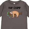 thumbnail image 4 of Inktastic Nap Champ Cute Sleeping Sloth Boys or Girls Long Sleeve Toddler T-Shirt, 4 of 5