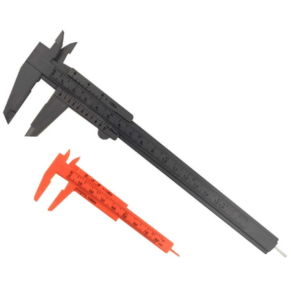 PRECISE 3" & 6" Plastic Vernier Caliper 2 Piece Set | Lightweight & Durable | Precision 0.05mm or 1/128" | Ideal for Jewelry, Gemstones & Education