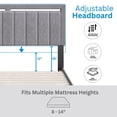 thumbnail image 3 of Boyd Sleep Senata Gray Linen Queen Size Fully Upholstered Platform Bed Frame with Adjustable Headboard, 3 of 13