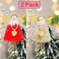 thumbnail image 3 of Decoración navideña, 2 piezas, muñeco de ángel, colgante de árbol, adornos colgantes, manualidades navideñas, decoraciones de elfos (ángel-marrón rojo) Sincero Hogar, 3 of 6