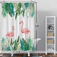 thumbnail image 3 of Flamingo Shower Curtain,Summer Tropical Palm Plants Waterproof Fabric Bathroom Curtain with Hooks,72x78 in, 3 of 5