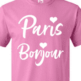 thumbnail image 4 of Inktastic Paris Bonjour with Hearts in White Text T-Shirt, 4 of 5