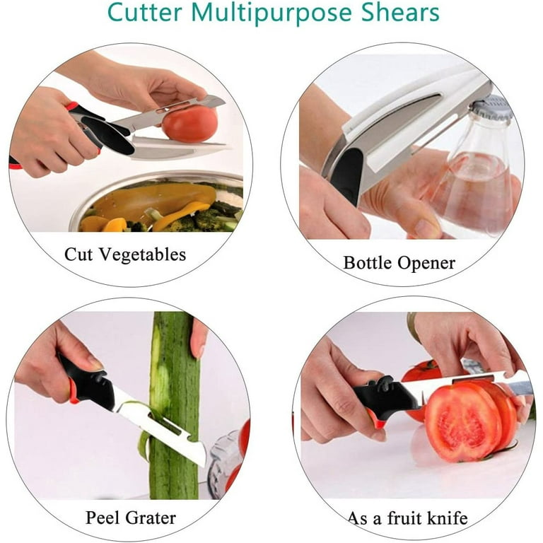 Food Cutter 6 in 1 - Food Chopper - Vegetable cutter - Fun Cooking Gadget -  Food Cutter Kitchen Scissors - Food Shears - Kitchen Knife with Cutting