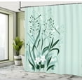 thumbnail image 3 of Country Decor Shower Curtain, Wild Grass and Dragonflies in Growing Lawn Idyllic Herb Bush Rural Pattern, Fabric Bathroom Set with Hooks, 69W X 84L Inches Extra Long, Light Green, by Ambesonne, 3 of 4
