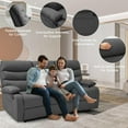 thumbnail image 4 of Chizzysit Recliner Sofa Set Leather Couch with Side Pockets and Reclining Couch Seats for Living Room, Home Theater - Dark Gray, 4 of 6