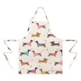 thumbnail image 2 of Colorful Funny Dachshund Apron-Garden Aprons for Women with Pockets-Cotton Linen Waterproof Kitchen Cooking Gardening Aprons Adjustable for Kitchen,Cooking,BBQ and Salon 33x27 Inch, 2 of 7