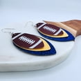 thumbnail image 6 of Football Leather Earrings Glitter - Gold Earrings - Football Accessories (Yellow & Royal Blue), 6 of 9