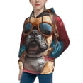 thumbnail image 2 of Daiia French Bulldog In Sunglasses for Boys Fashion Hoodies & Sweatshirts with Kangaroo Pocket,Hooded Sweatshirt for Kid, Breathable& Moisture Wicking-Small, 2 of 6