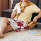 thumbnail image 5 of Fotbe Leaves And Anemone Pantalones Cortos de Pijama para Hombre, Ropa de Dormir, Pantalones de Pijama Cortos para Hombre-Large, 5 of 6