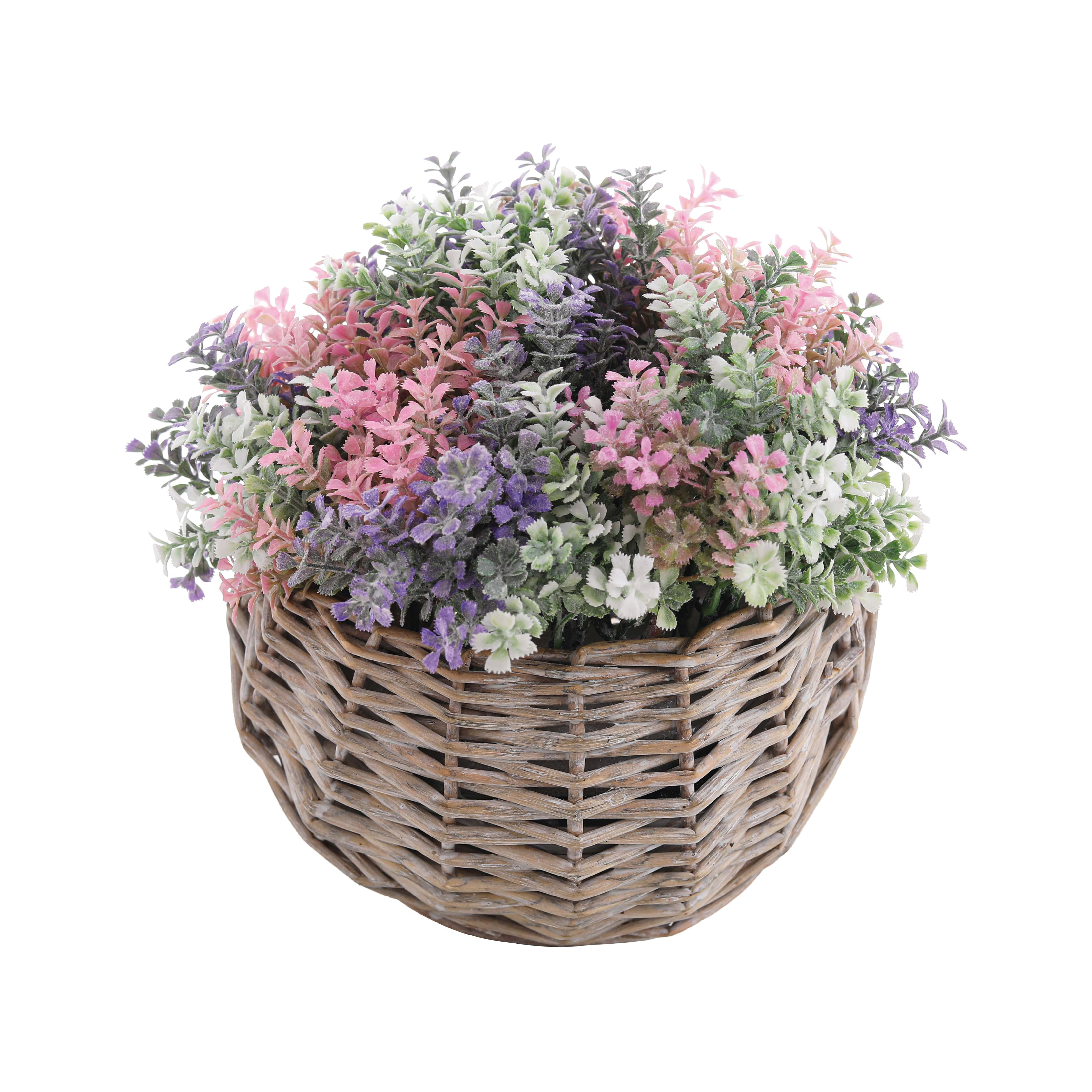 Artificial Flowers in Basket Artificial Hanging Baskets with Plants for