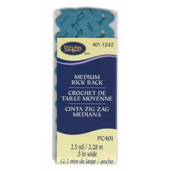 Wrights Medium Mediterranean Blue Rick Rack, 2.5 Yd.