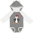thumbnail image 3 of Inktastic Cute Penguin, Girl Penguin With Red Ribbon Boys or Girls Long Sleeve Baby Bodysuit, 3 of 5