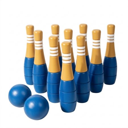 amagogo 6 Piece Kids Bowling Set Made of Solid Wood with Smooth Finish for Toddler Fine Motor Practice and Indoor Fun