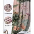 thumbnail image 3 of Vintage Pastoral Kitchen Curtains Farmhouse Botanical Tree Birds Pink Green Cafe Short Curtains for Bathroom Blackout Window Curtain Small Window Treatment Drapes for Bedroom Living Room 52"x45"x2, 3 of 9