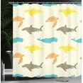 thumbnail image 4 of Ambesonne Animal Shower Curtain, Whale Shark and Turtle, 69"Wx75"L, Ivory Taupe Peach, 4 of 5