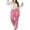 Pink, variant on Flared Pants Women High Waisted Fringe Tassel Side Stretch Slim Bootcut Leggings