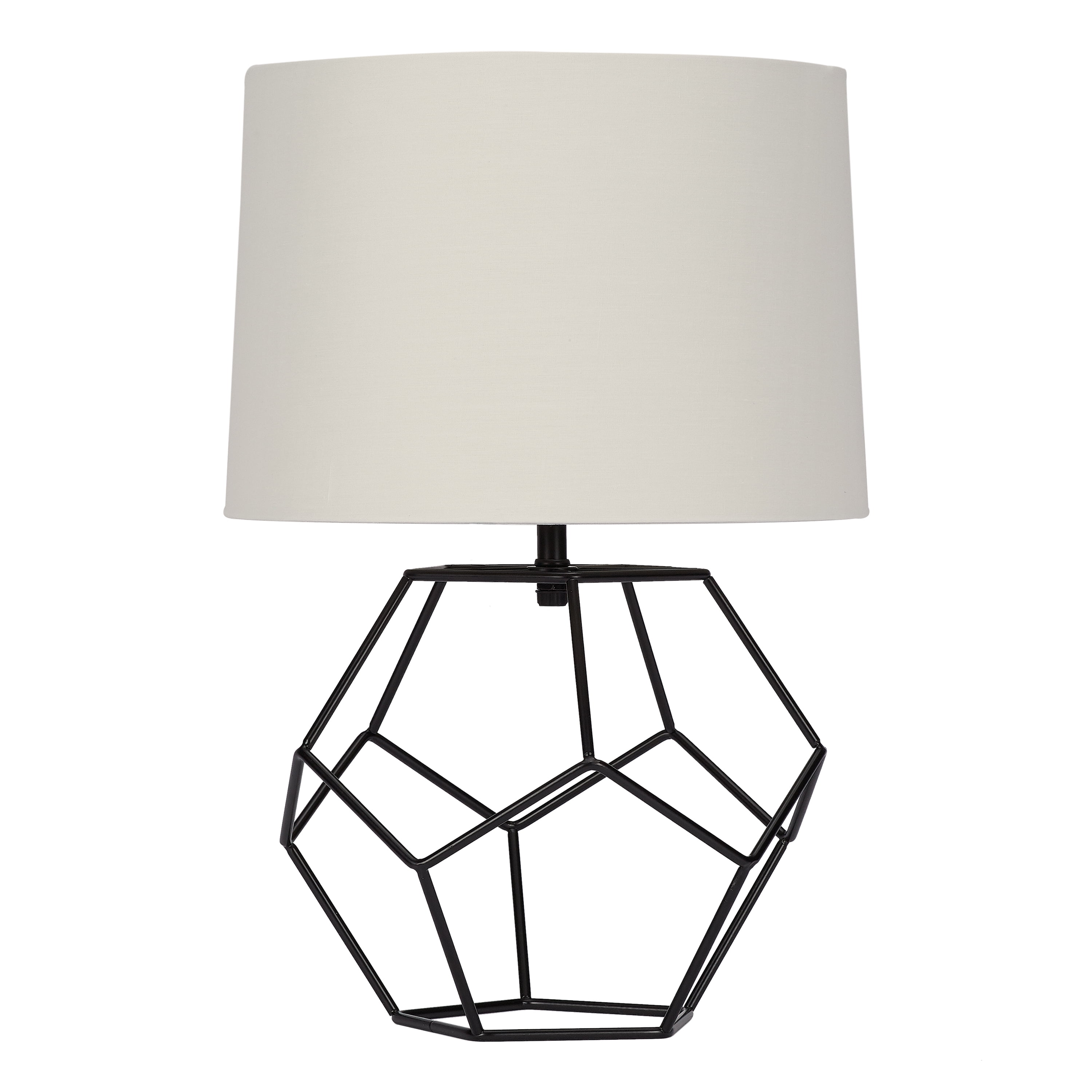 Cage Metal Base Table Lamp With Shade, Pencil Thin Table Lamps