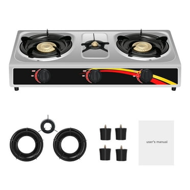 Three Burner Gas Stove Household Stainless Steel Desktop Liquefied Gas Cooker Kitchen Cooktop