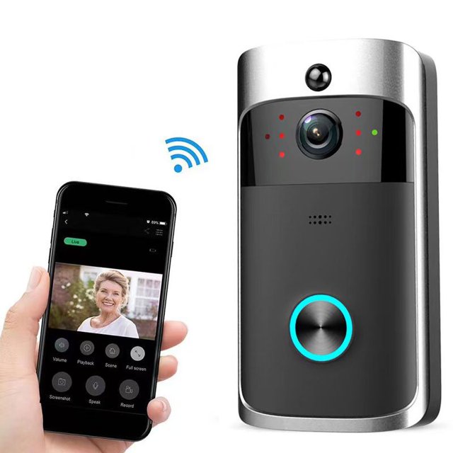 MesaSe Ring & Video Doorbell with Camera Wireless WiFi Security Phone Bell 720PHD