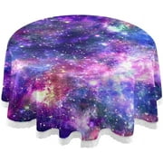 SKYSONIC Galaxy Round Tablecloth 60 Inch Waterproof Stain and Wrinkle Resistant Washable Decorative Table Covers for Kitchen Dining Tabletop Party Outdoor Picnic