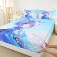 thumbnail image 3 of Feelyou Japanese Anime Girl Full Size Sheets, Cherry Blossoms Floral Bed Sheets, 4-Piece, 3 of 7
