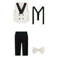 thumbnail image 2 of Hiijoy Infant Boys Formal Suit Waistcoat Trousers Bow Tie Tuxedo Outfits, Sizes 12-18M, 2 of 8