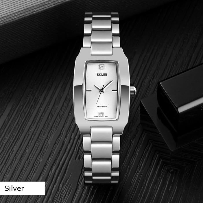 Square Watches for Women, Women's Wristwatches, Ladies Waterproof Stainless Steel Analog Small Dainty Gold Watch for Women