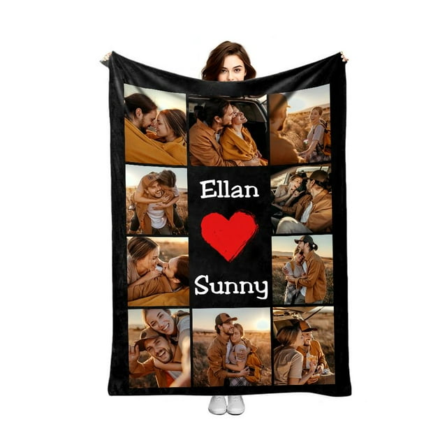 TQEHS Mantas con fotos personalizadas, mantas de franela personalizadas con texto agregado, ¡regalo!