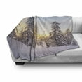 thumbnail image 3 of Winter Soft Flannel Fleece Throw Blanket, Mountains with Ski Slopes and Lifts near a Ski Center Wintersport Holiday Spots, Cozy Plush for Indoor and Outdoor Use, 70" x 90", Multicolor, by Ambesonne, 3 of 6