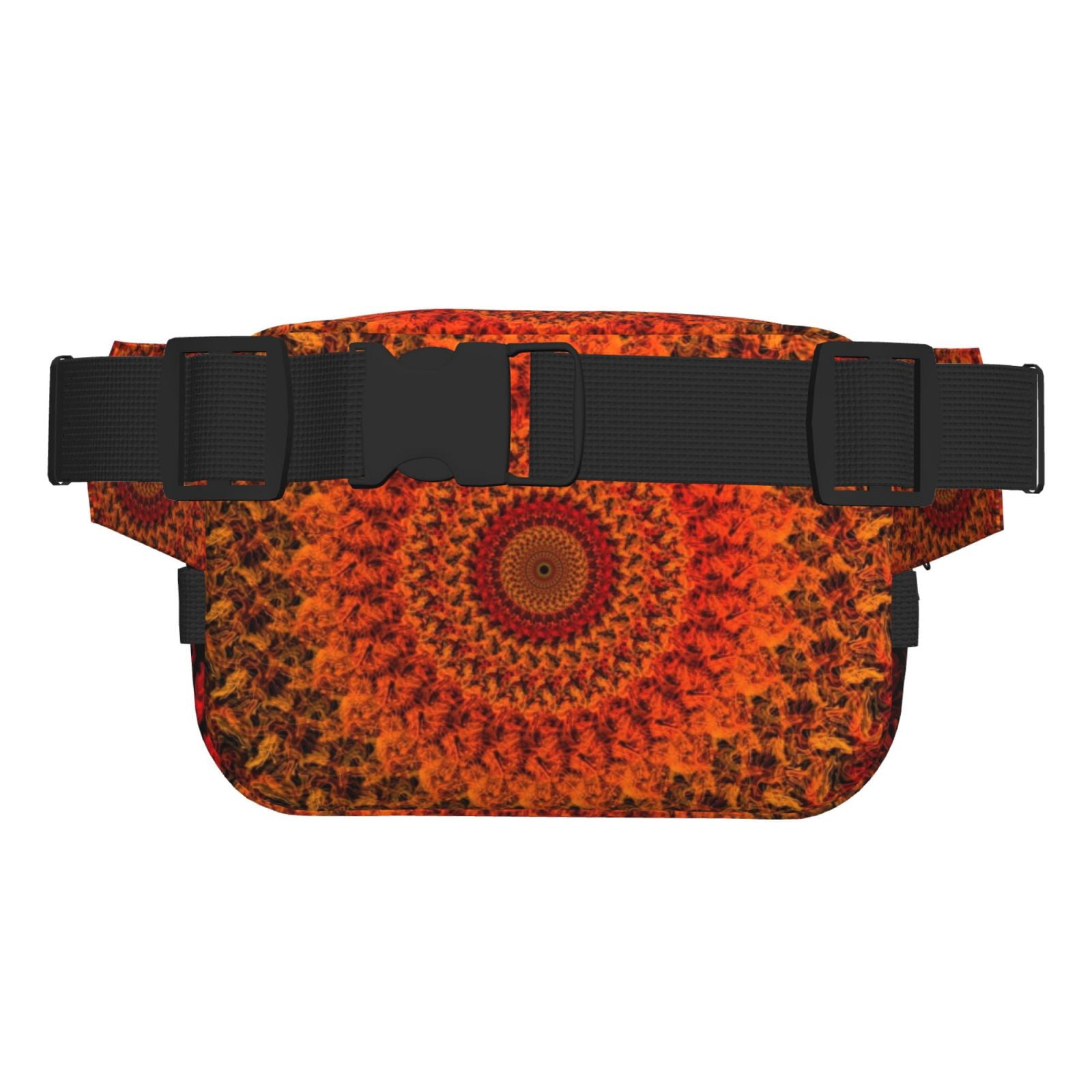 Picia Mandala Print Square Double-Layer Waist Bag Mini Adjustable Waist Belt Bag Exercise Running Travel Hiking